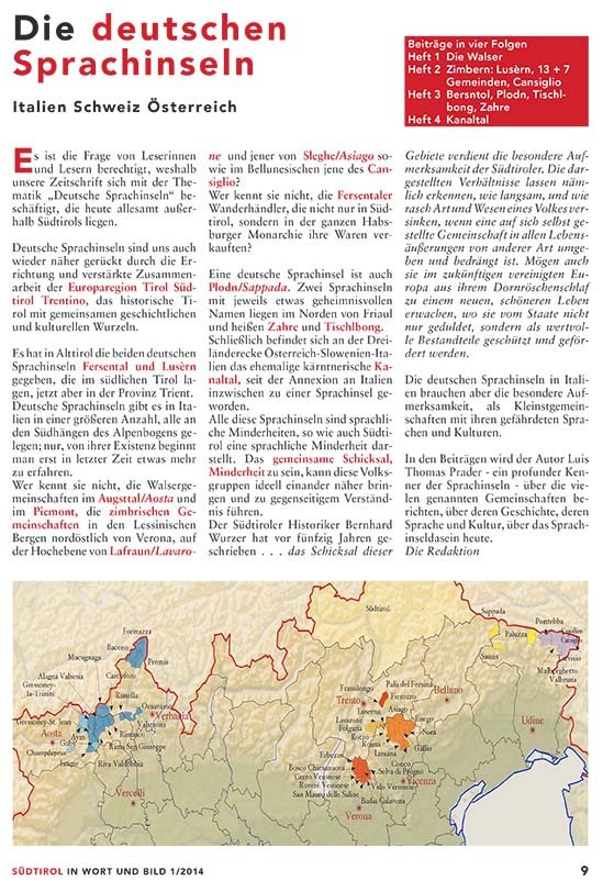 Aus "Südtirol - in Wort und Bild" - Beitrag über die Walser